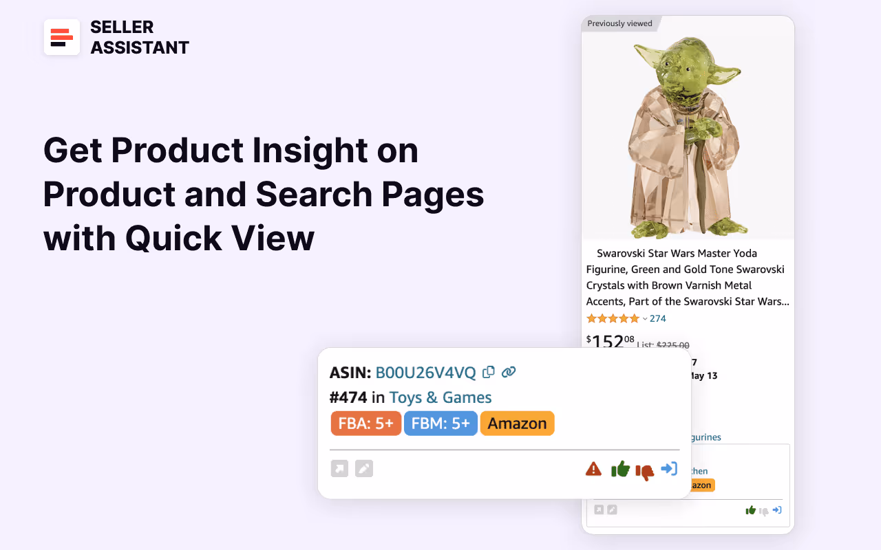 Seller Assistant is a powerful alternative to DS Amazon Quick View.
